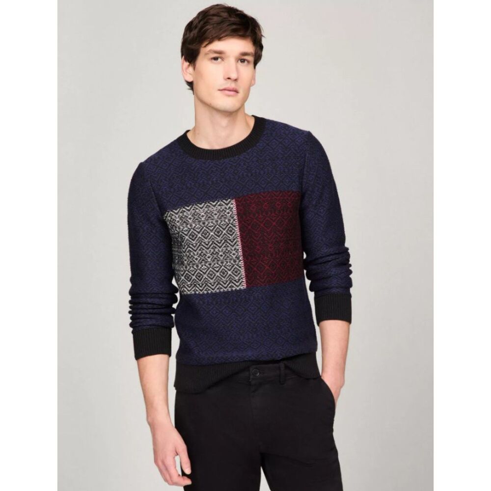 TOMMY HILFIGER Mens Sz Small Casual or Dress Thick Cotton Crew Neck Sweater NEW